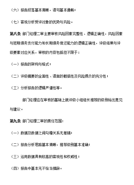 评级业务质量控制制度